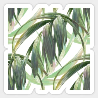 Watercolor Tropical Vintage Greenery Palm Leaves Sticker